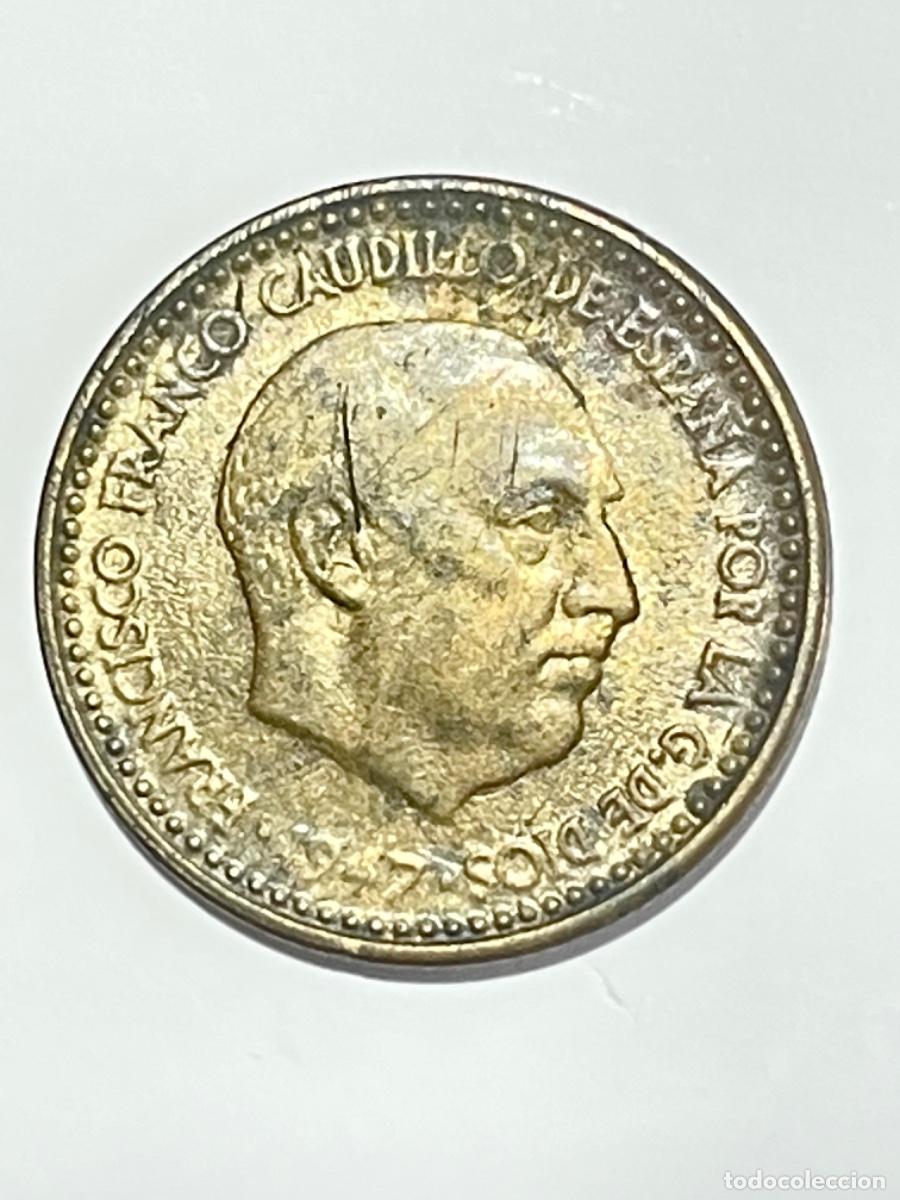 Monedas con errores: * ERROR * 1 PESETA A&Ntilde;O 1947*19*54. CU&Ntilde;O GASTADO - Foto 1