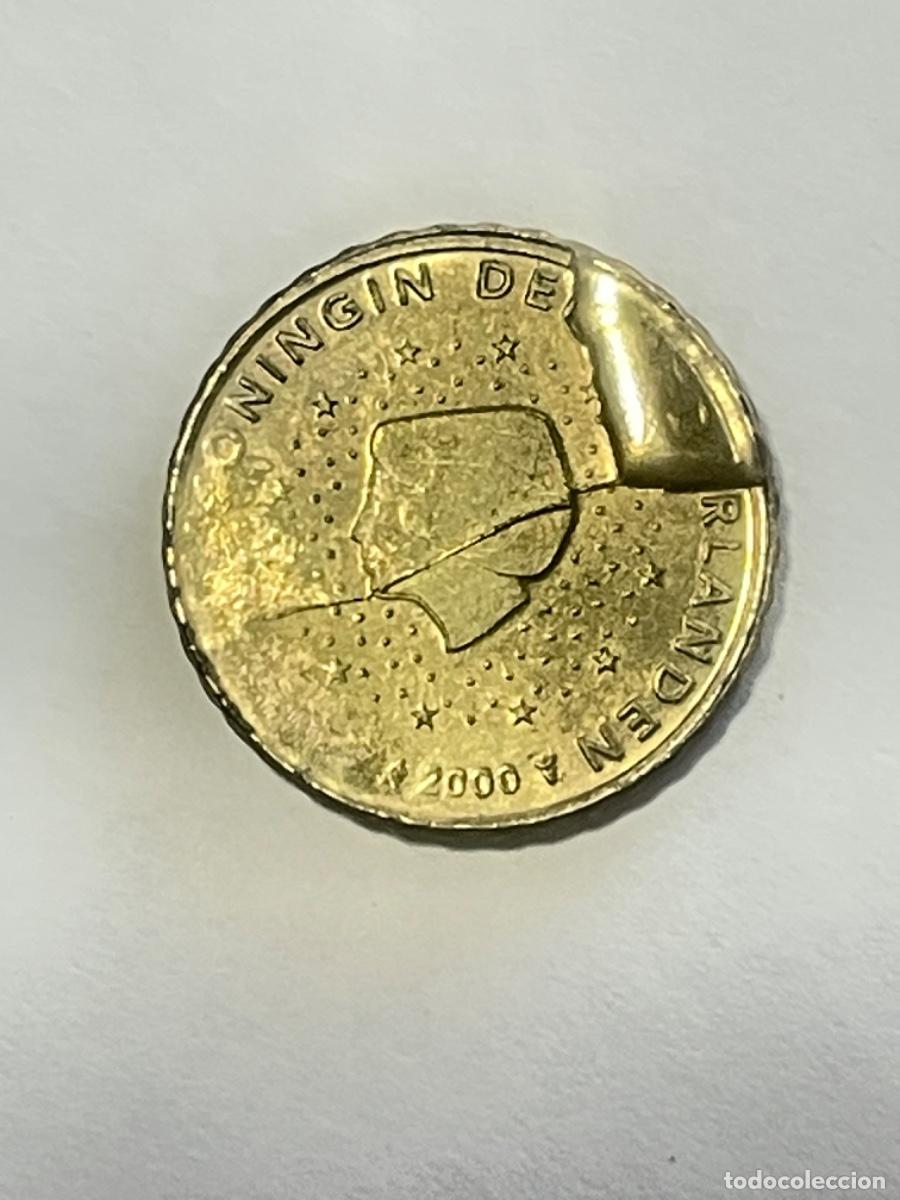 Monedas con errores: * ERROR &Uacute;NICO * 10 CENT HOLANDA A&Ntilde;O 2000 CU&Ntilde;O DESCANTILLADO Y GIRADA - Foto 1