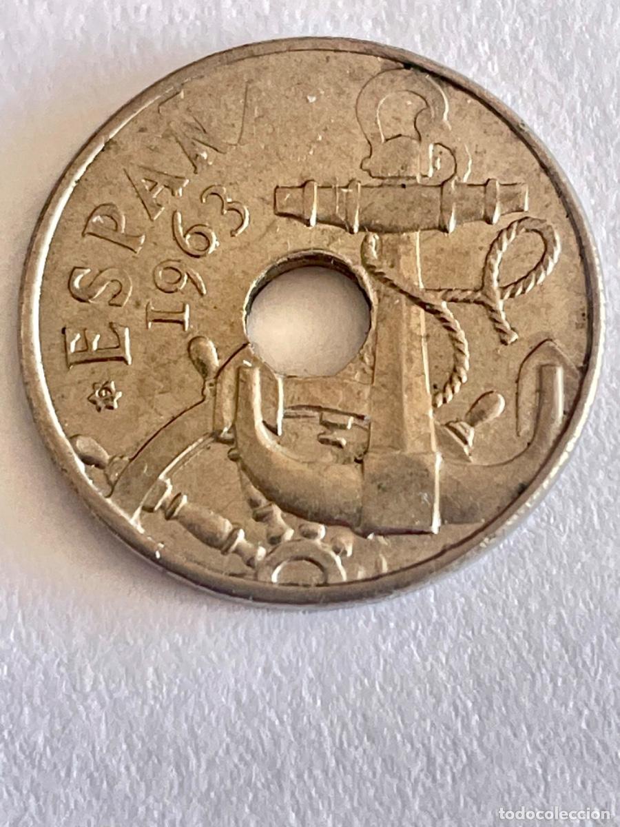 Monedas con errores: * ERROR * 50 c&eacute;ntimos CENT A&Ntilde;O 1963 CU&Ntilde;O EMPASTADO - Foto 1