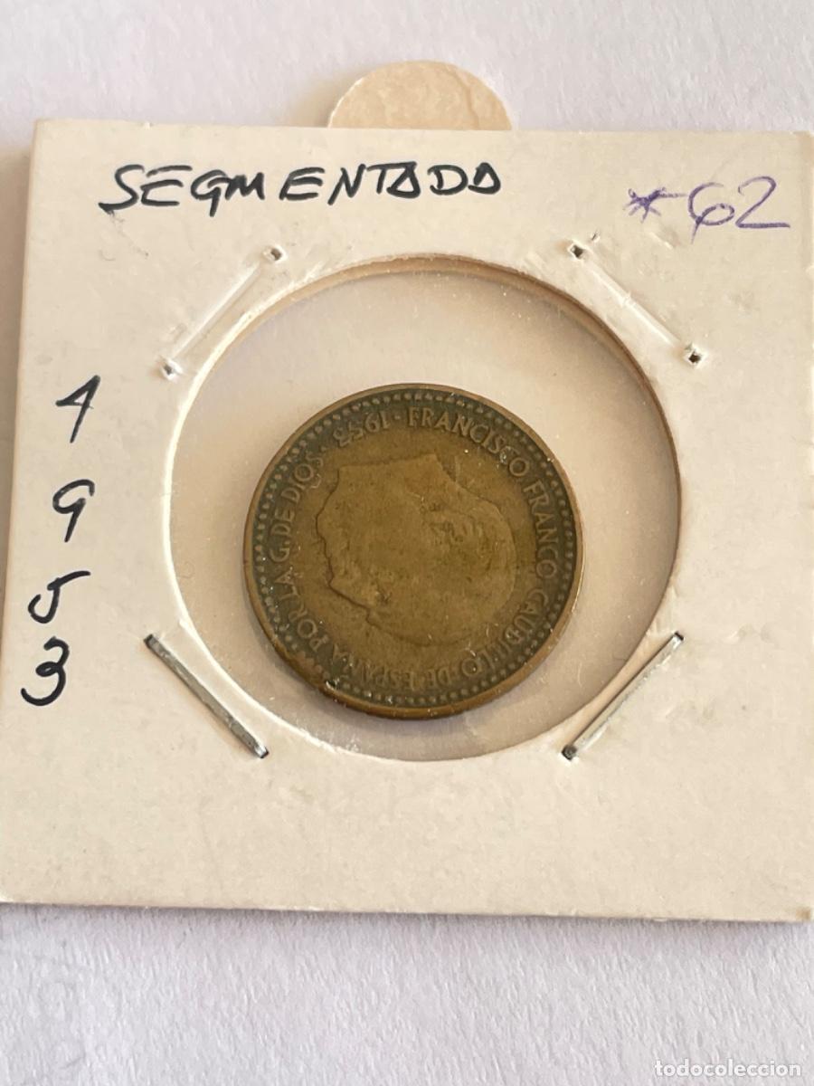 Monedas con errores: * ERROR * MONEDA SEGMENTADA 1 PESETA A&Ntilde;O 1953&bull;62 - Foto 3