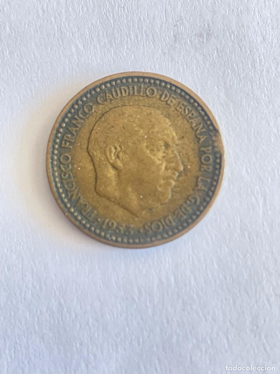Monedas con errores: * ERROR * MONEDA SEGMENTADA 1 PESETA A&Ntilde;O 1953&bull;62 - Foto 1