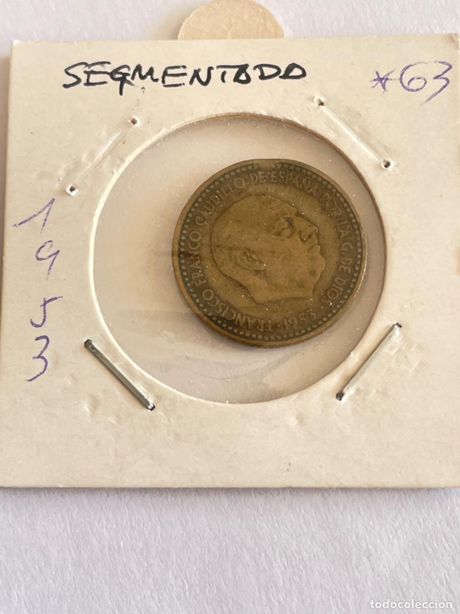 Monedas con errores: * ERROR * MONEDA SEGMENTADA 1 PESETA A&Ntilde;O 1953&bull;63 - Foto 3