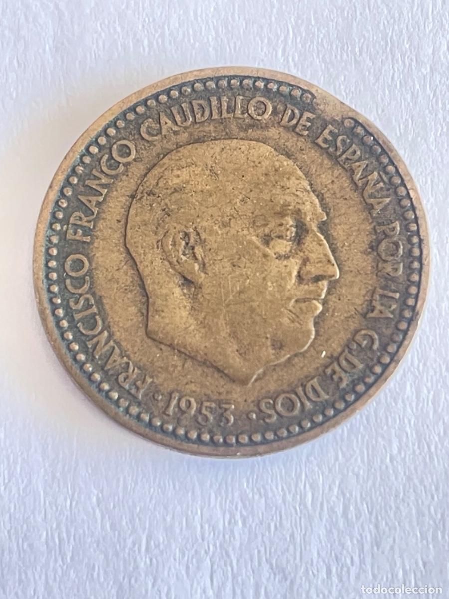 Monedas con errores: * ERROR * MONEDA SEGMENTADA 1 PESETA A&Ntilde;O 1953&bull;63 - Foto 1