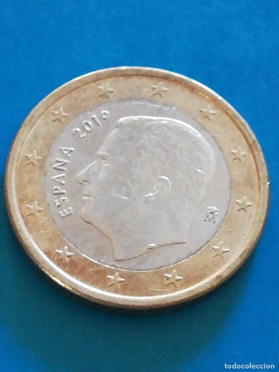 Monedas con errores: Moneda error 1 euro Espa&ntilde;a 2019 exceso metal - Foto 1