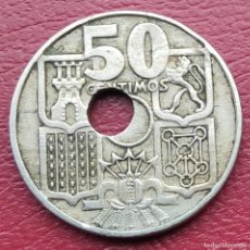 Monedas con errores: ESTADO ESPAÑOL - 50 CÉNTIMOS 1949 - AGUJERO DESPLAZADO - ERROR
