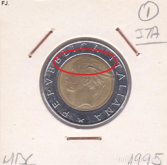 Monedas con errores: Moneda 500 Liras 1995 Italia. Error, Circulo Interior Marcado. Anv y Rev. - Foto 1