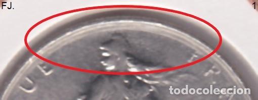 Monedas con errores: Moneda 1 Franco 1975 Francia. Error, Cu&ntilde;o Marcado. Anv Mbc. - Foto 2