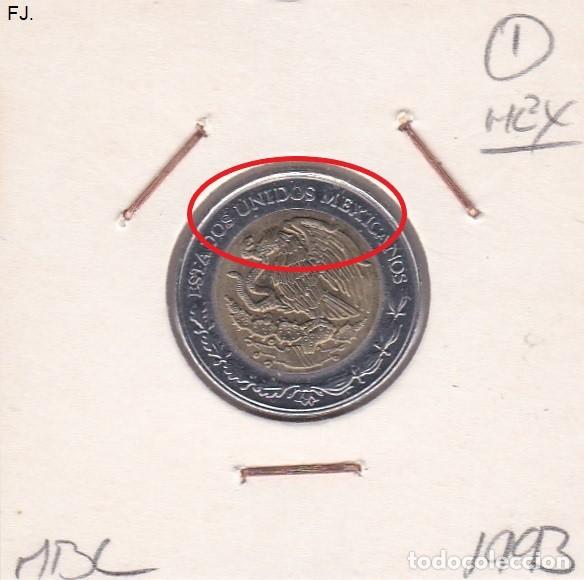 Monedas con errores: Moneda 1 Peso 1993 M&eacute;xico. Error, Doble Listel, Anv y Rev Mbc. - Foto 1