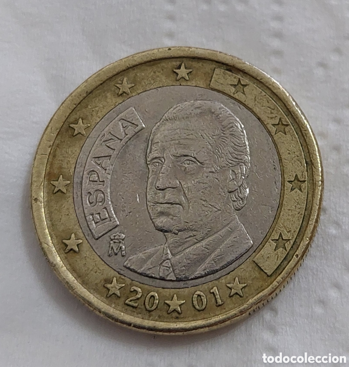 Monedas con errores: 1 Euro Espa&ntilde;a 2001 error exceso de metal - Foto 4