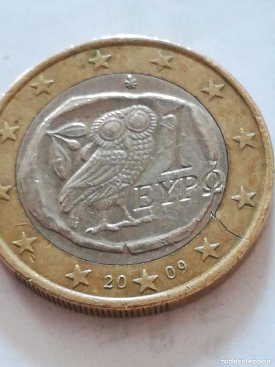 Monedas con errores: moneda 1 euro Grecia Buho 2009 - Foto 4