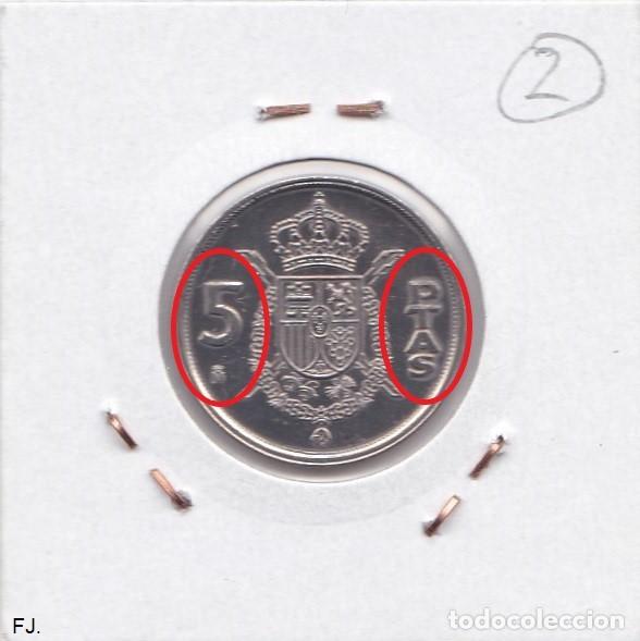 Monedas con errores: Moneda 5 Ptas 1989 J Carlos. Error, Remarcada 5, M y Ptas. Rev S/C. - Foto 2