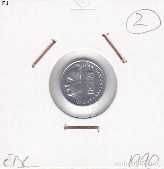 Monedas con errores: Moneda 1 Pta 1990 J Carlos. Error, Islas de Metal en Cospel. Rev Ebc. - Foto 1