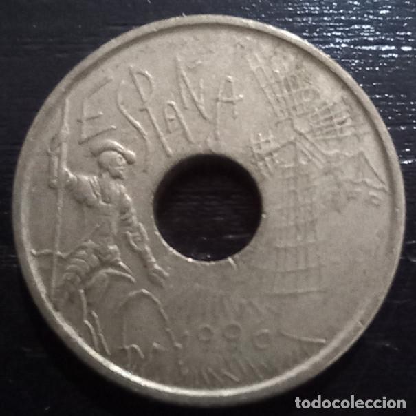 Monedas con errores: MONEDA DE 25 PESETAS CASTILLA LA MANCHA 1996, ERROR POCO MARCADA - Foto 1