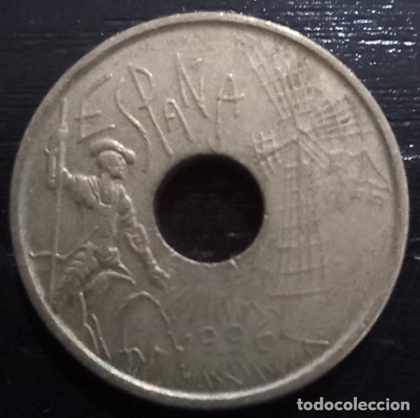 Monedas con errores: MONEDA DE 25 PESETAS CASTILLA LA MANCHA 1996, ERROR POCO MARCADA - Foto 2
