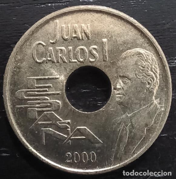Monedas con errores: MONEDA DE 25 PESETAS A&Ntilde;O 2000, BUEN BRILLO, SC - Foto 1