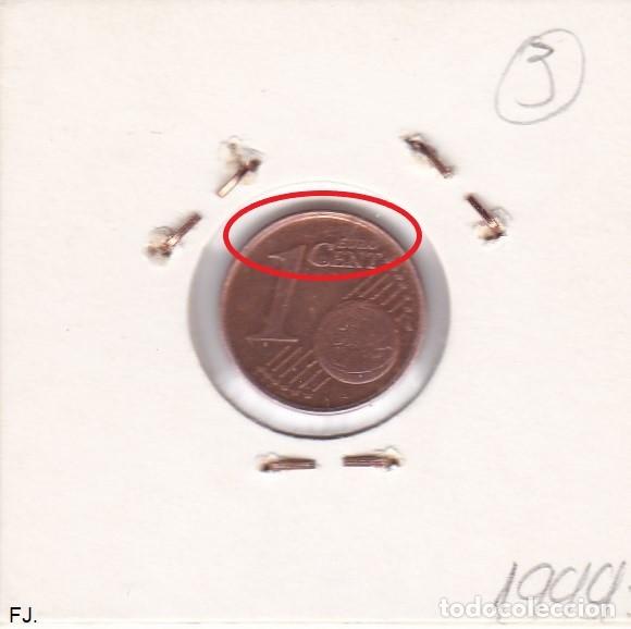 Monedas con errores: Moneda 1 Cent de Euro 1999 Espa&ntilde;a. Error, Doble Listel. Rev Bc. - Foto 2
