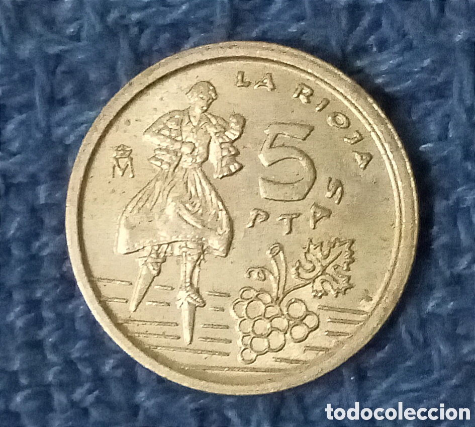 Monedas con errores: 2 Monedas 5 pesetas La Rioja - Foto 4