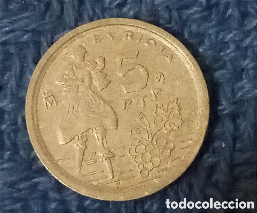 Monedas con errores: 2 Monedas 5 pesetas La Rioja - Foto 1
