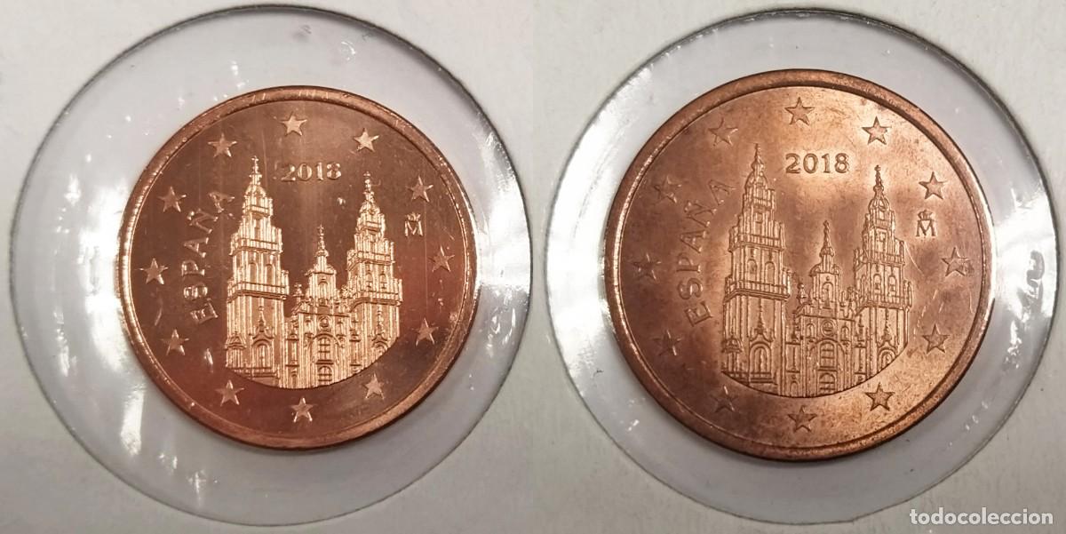Monedas con errores: 2 x 5 CENT ESPA&Ntilde;A 2018 VARIANTE REVERSO - RARAS - Foto 2