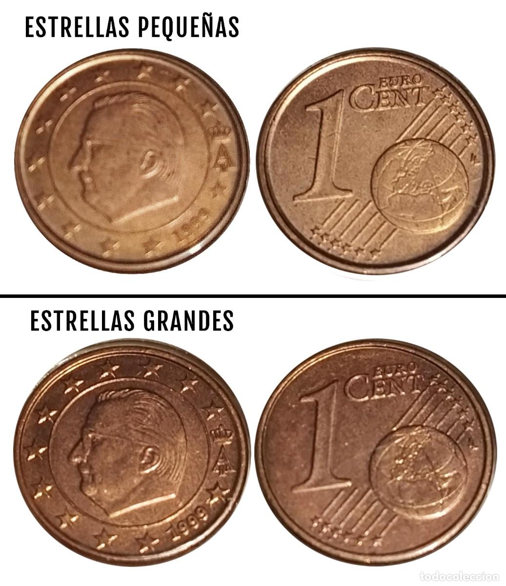 Monedas con errores: 2X1 C&Eacute;NTIMO B&Eacute;LGICA 1999 VARIANTE ESTRELLAS SC - Foto 1