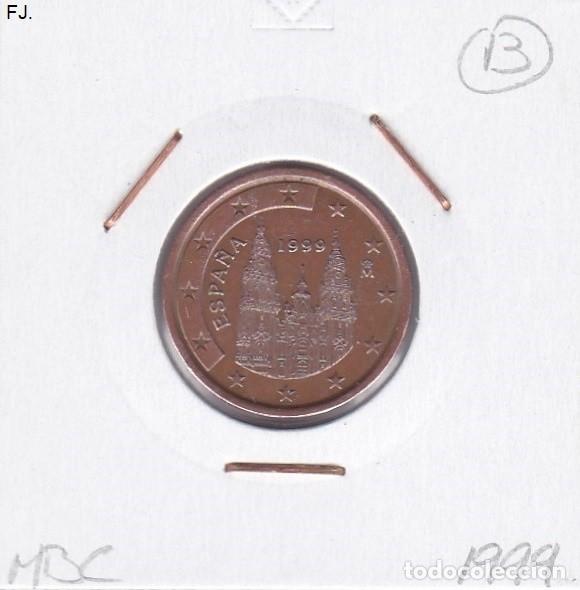 Coins with Errors: Moneda 5 Cents de Euro 1999 España. Error, Exceso de Metal, LL. Rev Mbc.
