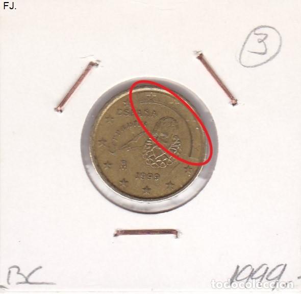 Monedas con errores: Moneda 10 Cents de Euro 1999 Espa&ntilde;a. Error, Cu&ntilde;o Marcado. Anv Bc. - Foto 1