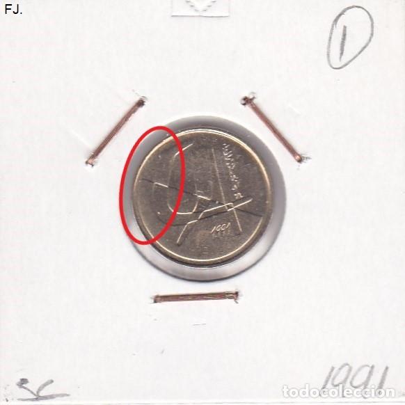 Monedas con errores: Moneda 5 Ptas 1991 J Carlos. Error, Desplazada. Anv y Rev S/C. - Foto 1
