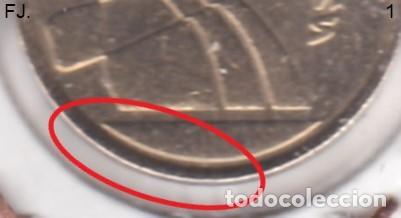 Monedas con errores: Moneda 5 Ptas 1991 J Carlos. Error, Desplazada. Anv y Rev S/C. - Foto 4