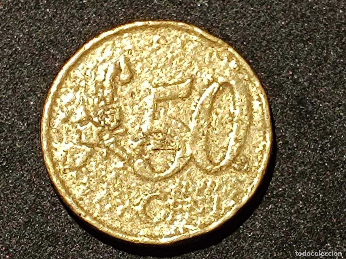 Monedas con errores: 50 C&Eacute;NTIMOS DE EURO FRANCIA 2001-MUY EMPASTADA - Foto 2
