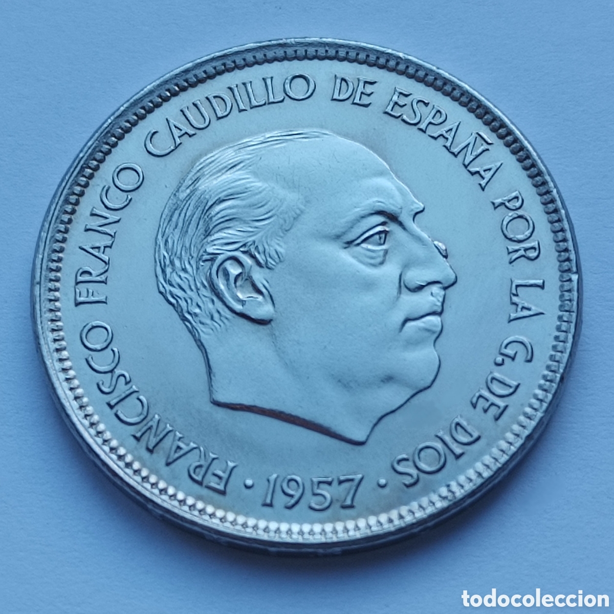 Monedas con errores: MONEDA 25 PESETAS 1957 ☆ 75 ERROR EXCESO DE METAL - Foto 1
