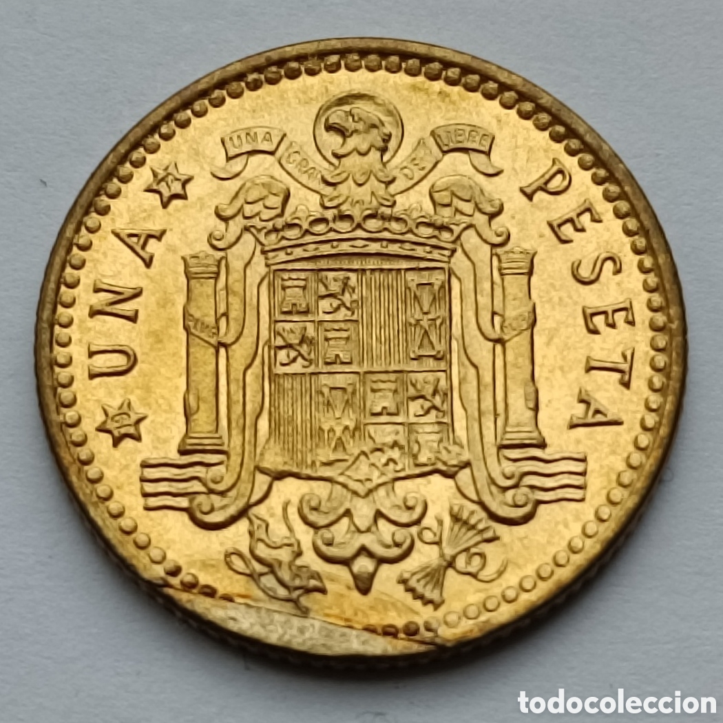 Monedas con errores: MONEDA 1 PESETA 1966 ☆ 72 ERROR HOJA SALTADA - Foto 1