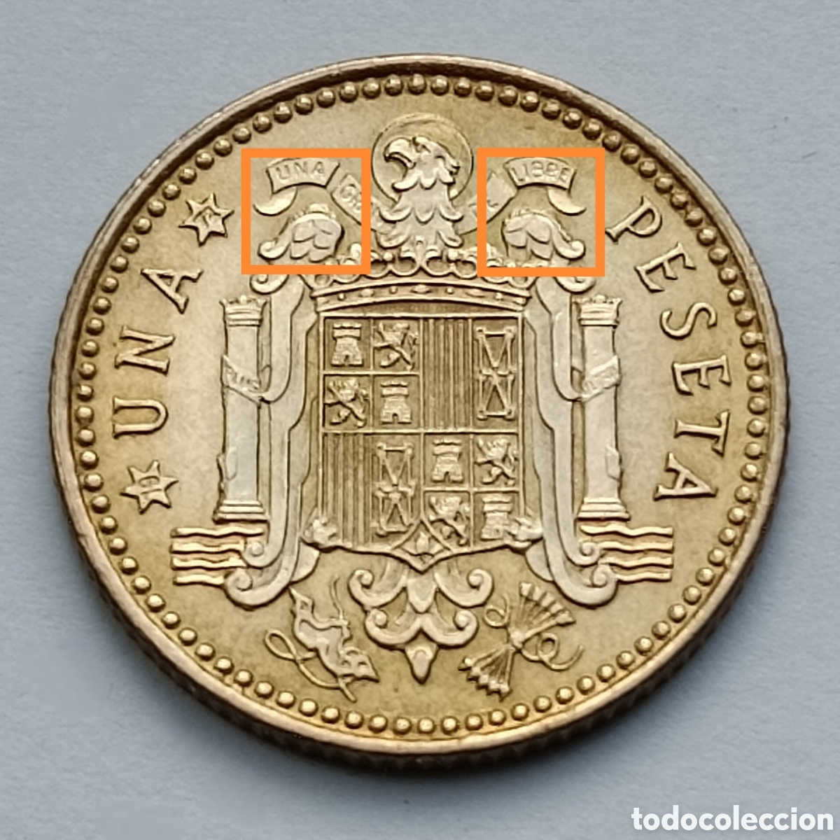 Monedas con errores: MONEDA 1 PESETA 1966 ☆ 72 VARIANTE EXCESOS DE METAL - Foto 2