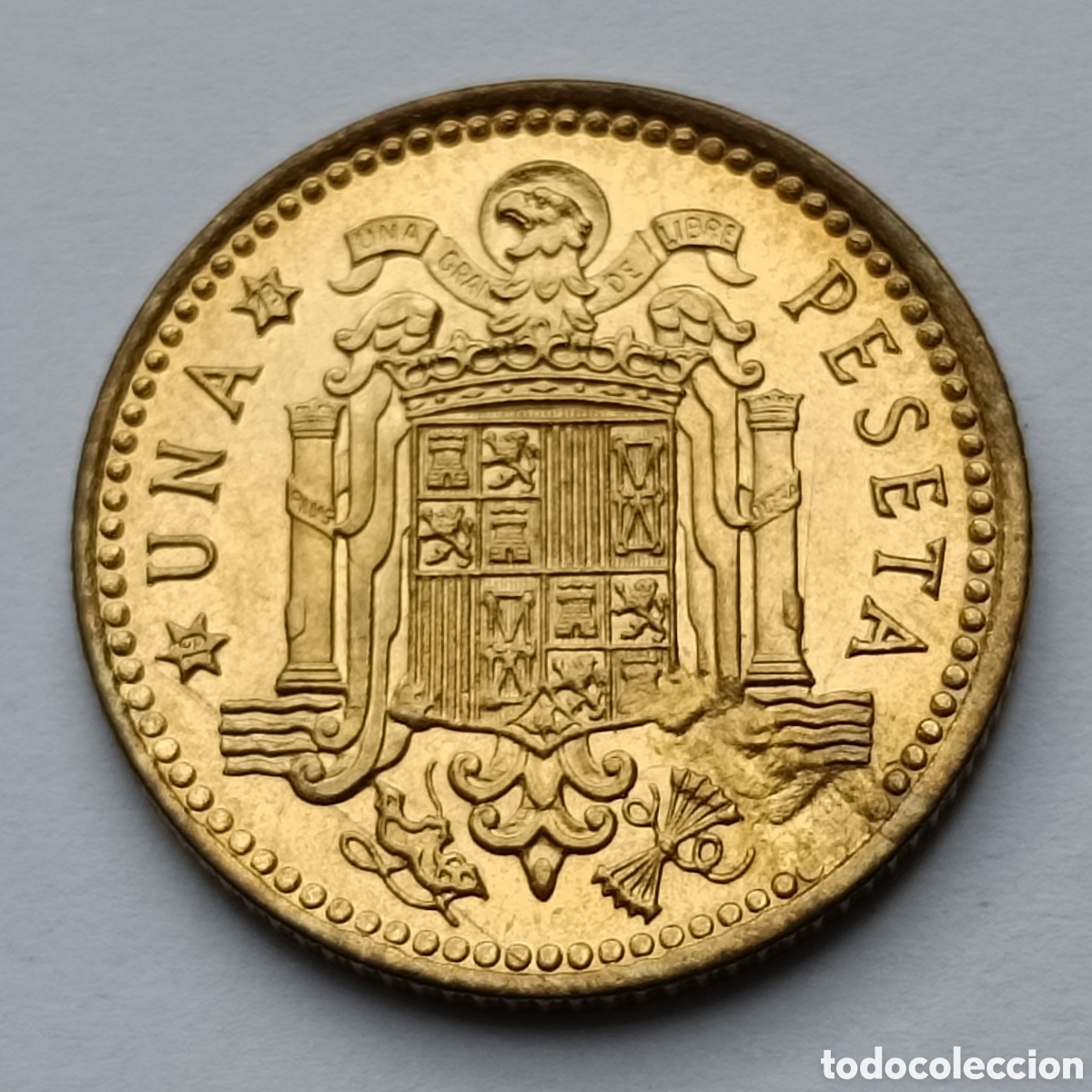 Monedas con errores: MONEDA 1 PESETA 1966 ☆ 73 ERROR HOJA SALTADA - Foto 1