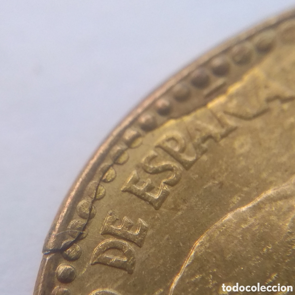 Monedas con errores: MONEDA 1 PESETA 1963 ☆ 64 ERROR ROTURA DE COSPEL - Foto 3
