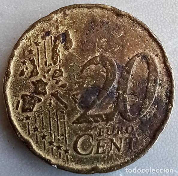 Monedas con errores: 20 CENTIMOS ITALIA 2002, CON ERROR, AMBAS CARAS DEFECTUOSAS - Foto 2