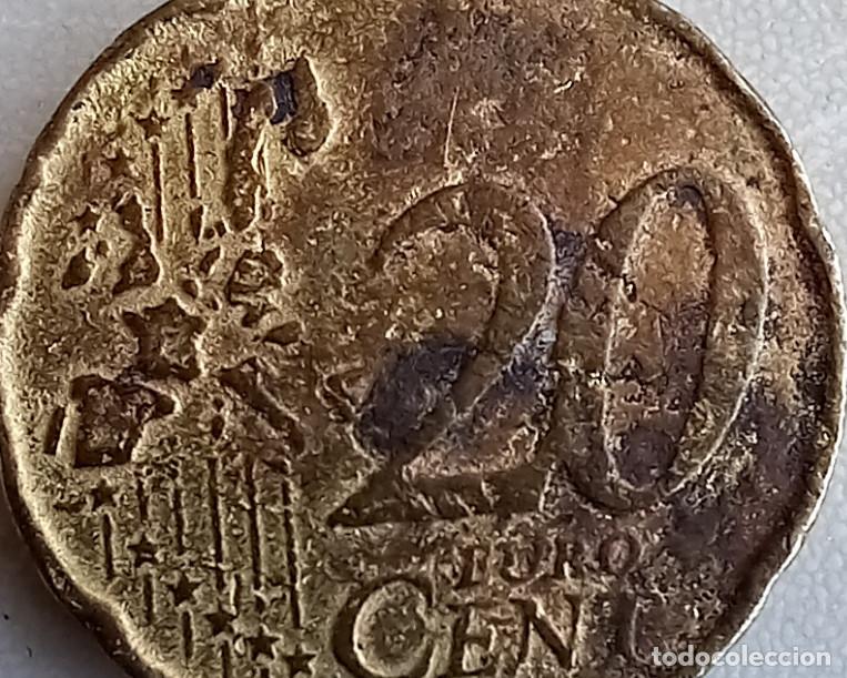 Monedas con errores: 20 CENTIMOS ITALIA 2002, CON ERROR, AMBAS CARAS DEFECTUOSAS - Foto 3