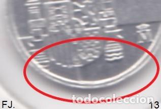Monedas con errores: Moneda 1 Pta 1992 J Carlos. Error, Desplazada. Anv y Rev Ebc. - Foto 4