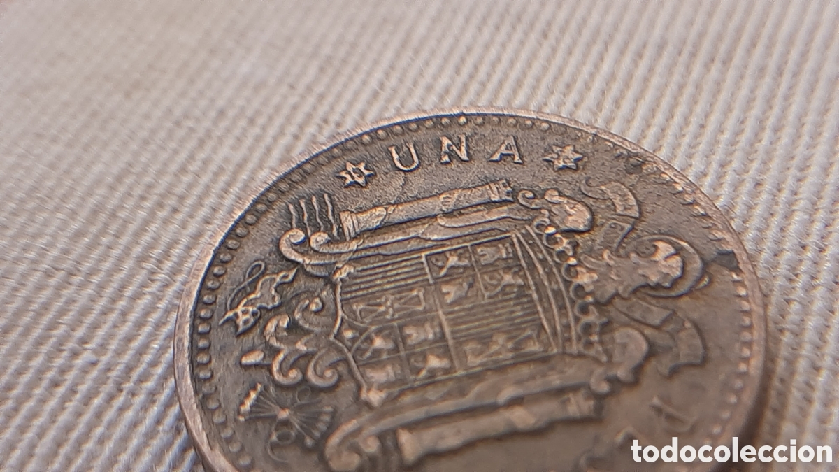 Monedas con errores: (ERROR-ESPA&Ntilde;A)(1953*19*56) 1 PESETA CON HOJITAS - Foto 4
