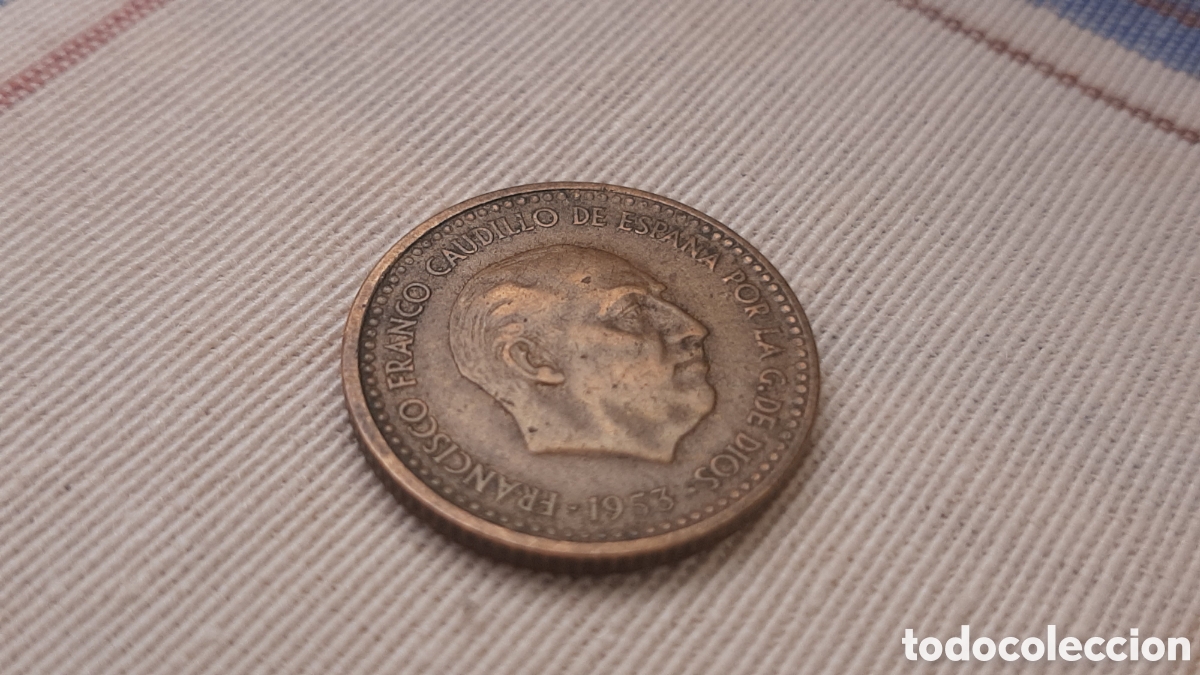 Monedas con errores: (ERROR-ESPA&Ntilde;A)(1953*19*56) 1 PESETA CON HOJITAS - Foto 10