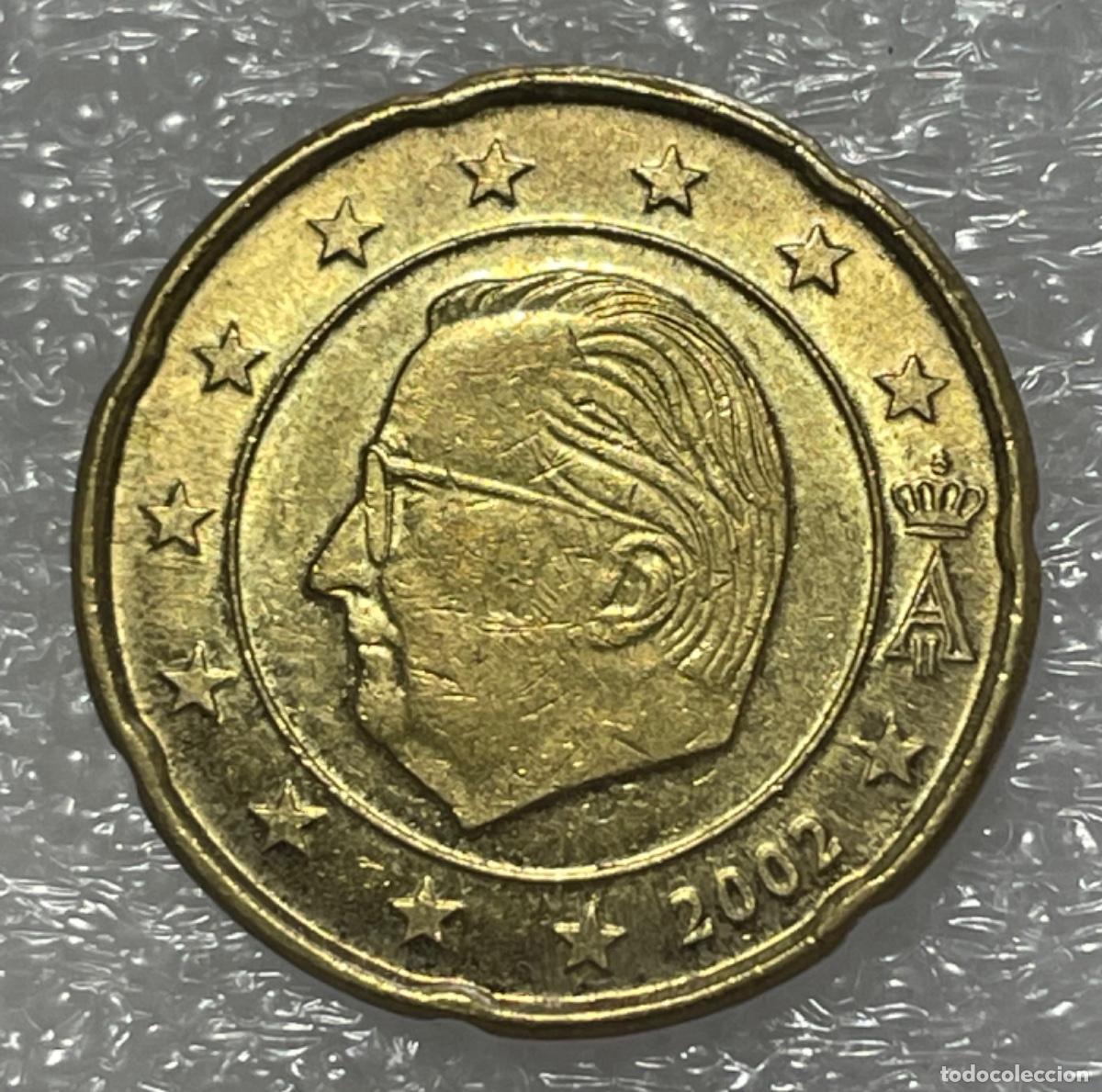Monedas con errores: * ERROR * 20 CENT B&Eacute;LGICA A&Ntilde;O 2002 CU&Ntilde;O DESCANTILLADO - Foto 2