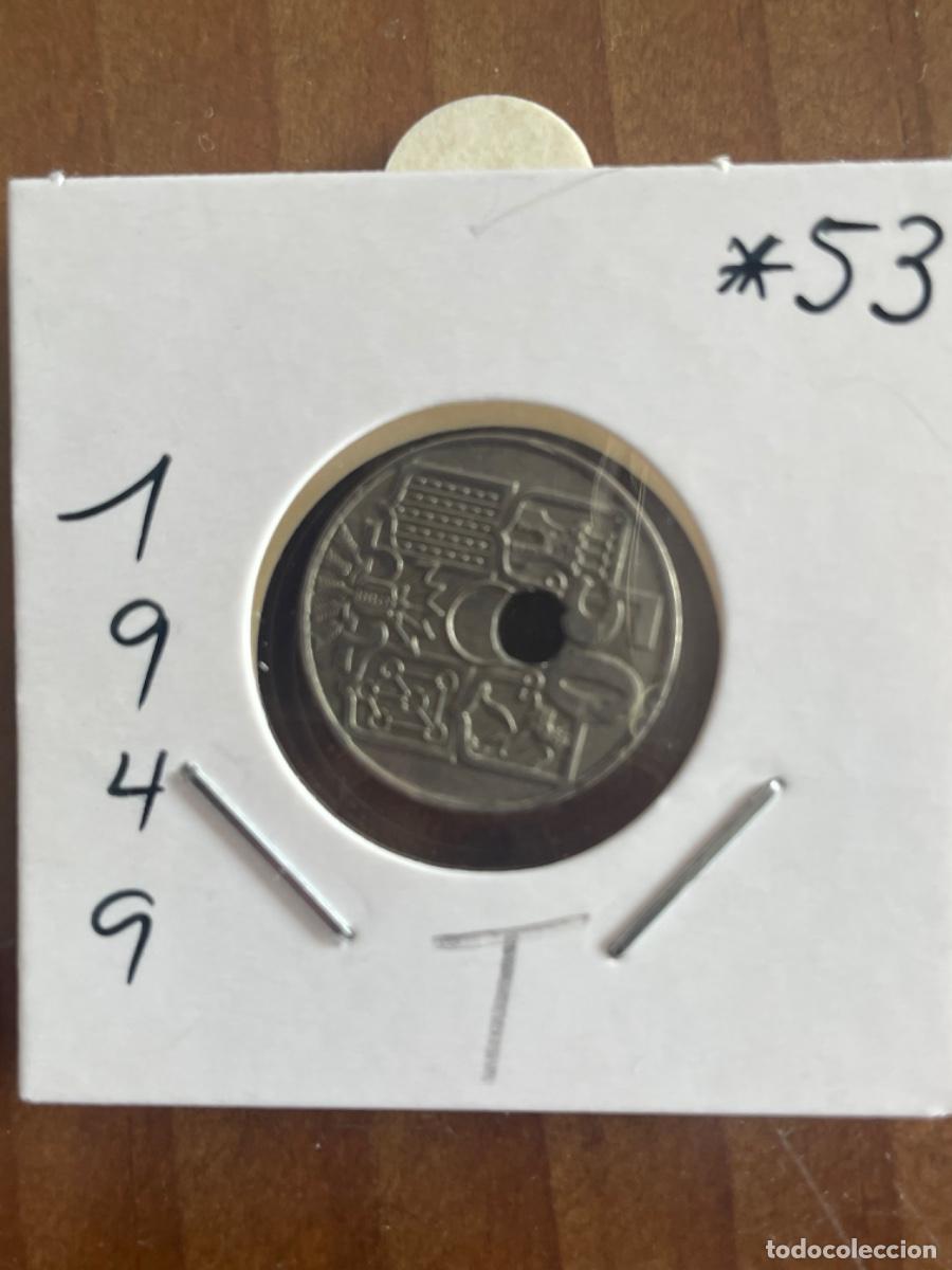 Monedas con errores: * ERROR * 50 c&eacute;ntimos 1949*53 TALADRO MUY DESPLAZAD0 - Foto 1