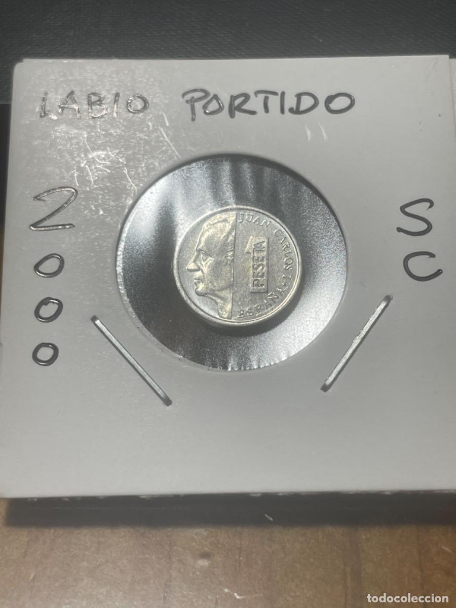 Monedas con errores: * ERROR * 1 PTA 2000. LABIO PARTIDO - Foto 3