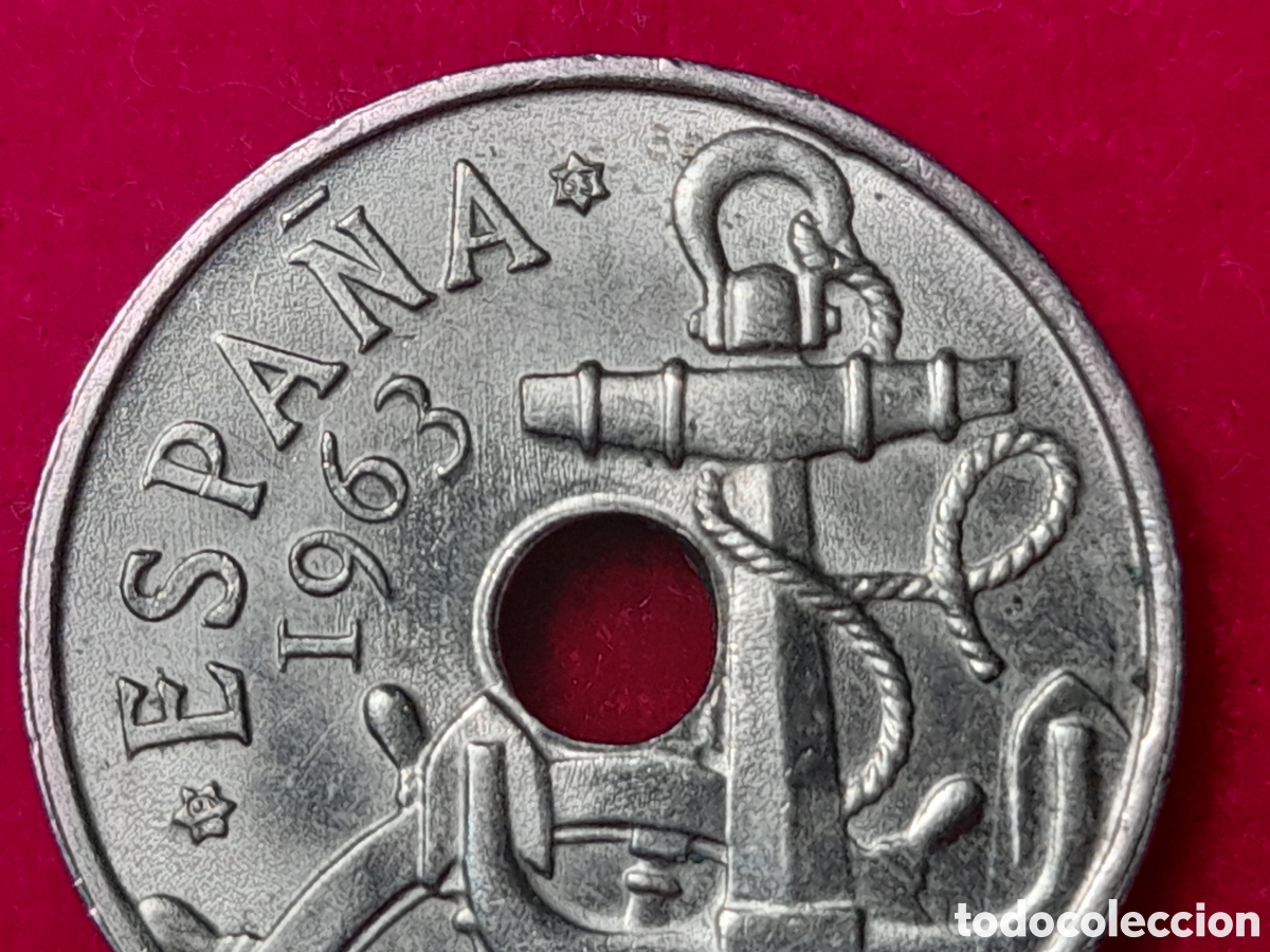 Monedas con errores: Moneda 50 c&eacute;ntimos 1963 estrella 63. Error incusa - Foto 1