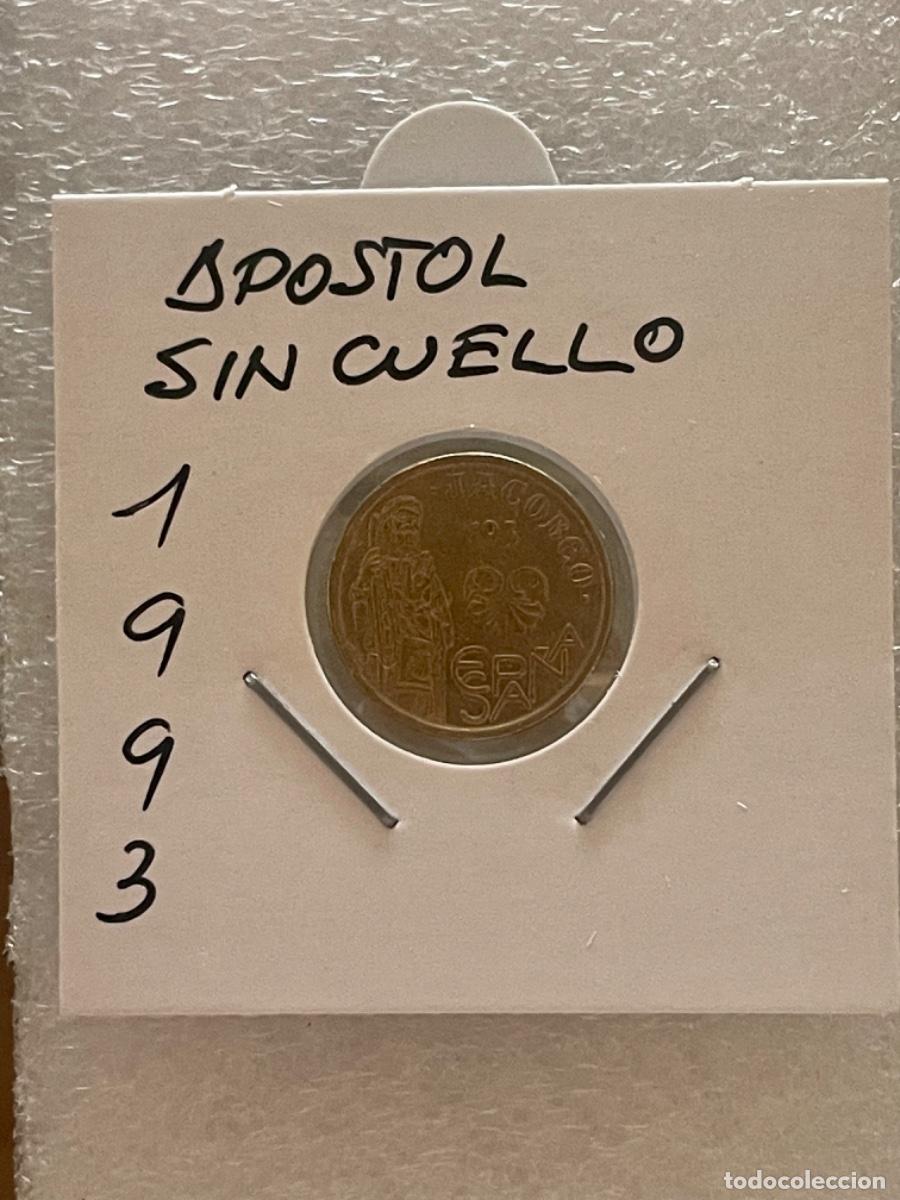 Monedas con errores: * ERROR * RARISIMO 5 PESETAS A&Ntilde;O 1993 APOSTOL SIN CUELLO - Foto 3