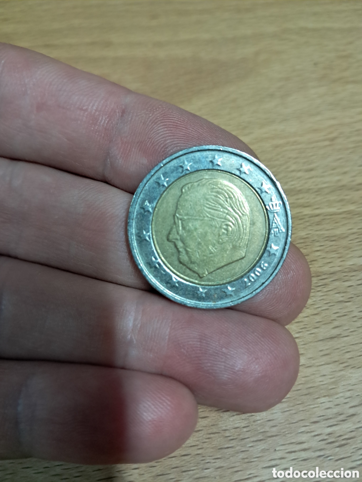 Monedas con errores: Moneda 2 euros B&eacute;lgica 2006 error fallo acu&ntilde;acion - Foto 3