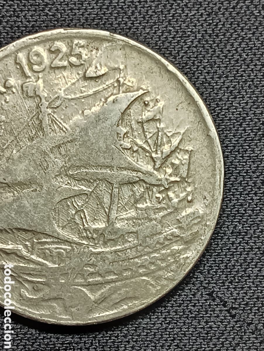 Monedas con errores: Moneda de 25 C&eacute;ntimos de 1925 - Acu&ntilde;aci&oacute;n Inversa - Foto 2