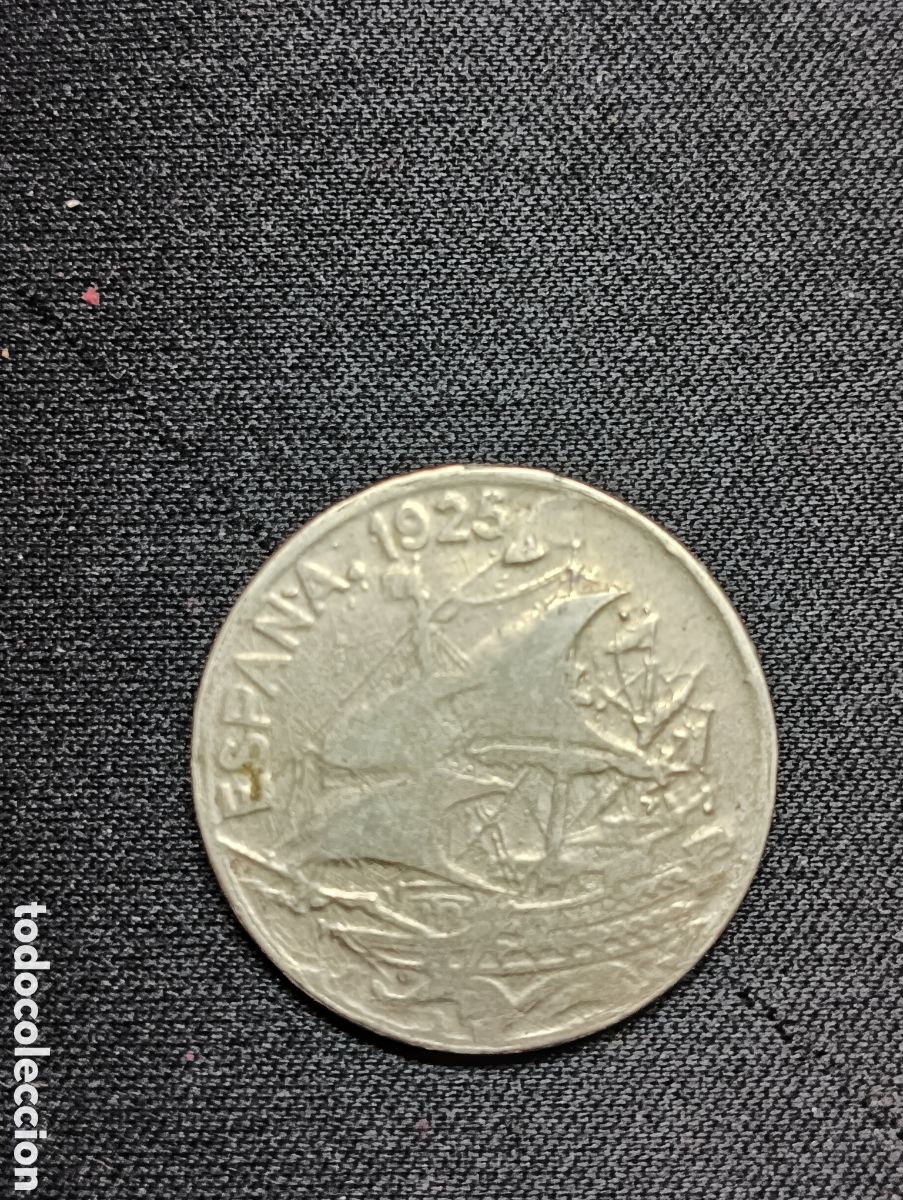 Monedas con errores: Moneda de 25 C&eacute;ntimos de 1925 - Acu&ntilde;aci&oacute;n Inversa - Foto 1