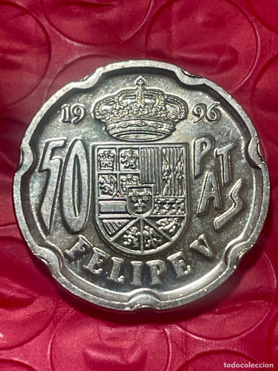 Monedas con errores: * ERROR * 50 P 1996 LIGERAMENTE DESPLAZADA SIN CIRCULAR - Foto 2