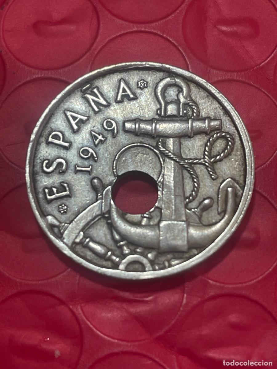 Monedas con errores: * ERROR * 50 c&eacute;ntimos 1949*53 TALADRO MUY DESPLAZAD0 - Foto 2