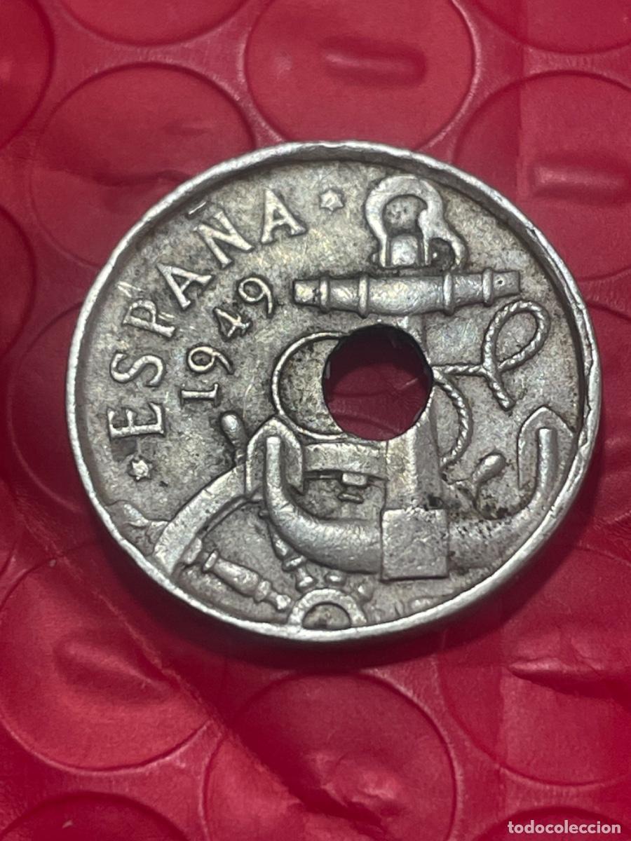 Monedas con errores: * ERROR * 50 c&eacute;ntimos 1949 TALADRO DESPLAZADO - Foto 1